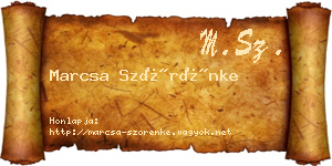 Marcsa Szörénke névjegykártya